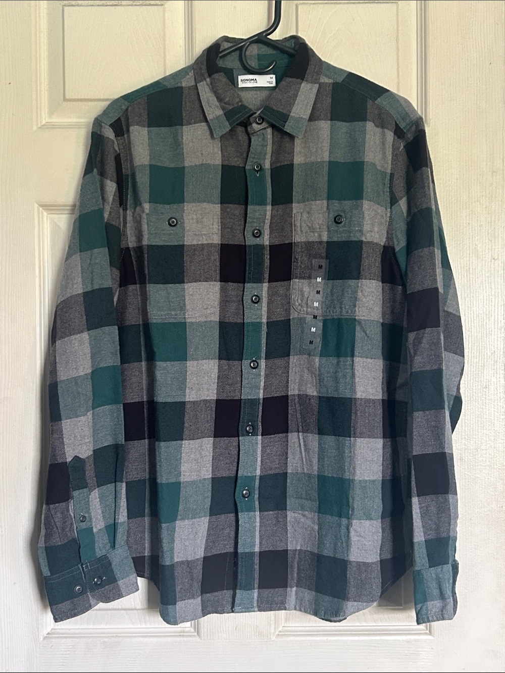 NWT Sonoma super soft flannel button down shirt size medium